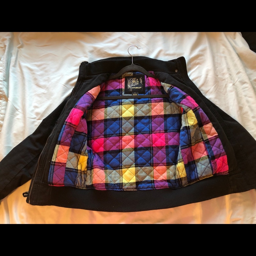 O’Neill Black Utility Bomber Jacket, Size Small